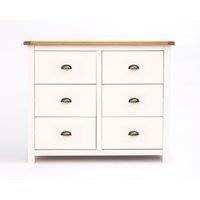 Cabinet Bits Lovere 6 Drawer Chest of Drawers Brass Cup Handle in Off-White