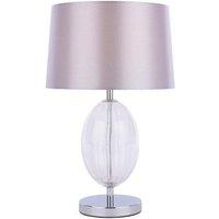 Freya Grey Ribbed Table Lamp