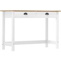Berkfield Home Console Table Hill with 2 Drawers 110x45x74 cm Solid Pine Wood in White | Size: 110 x 45 x 74 cm