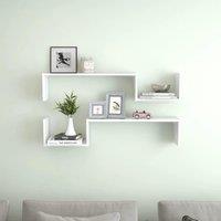 Berkfield Home Wall Shelf 2 pcs White 100x15x20 cm Engineered Wood | Size: 100 x 15 x 20 cm