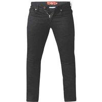 Duke Clothing Men's Claude Slim Fit Stretch Jeans in Black | Size: 36R