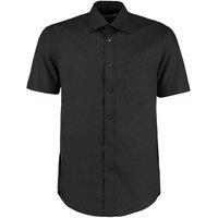 Kustom Kit Men's Business Classic Short-Sleeved Shirt in Black | Size: 19.5 in