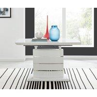 FurnitureboxUK Renato 120cm 4 / 6 Seat Modern High Gloss Extending Dining Table in White