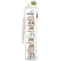 Rafaelo Mobilia 9 Tier Shoe Rack Narrow White