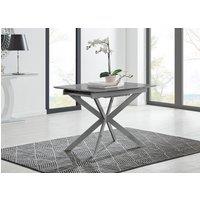 FurnitureboxUK Lira 100cm Rectangular Extending High Gloss 4-6 Seat Dining Table in Grey
