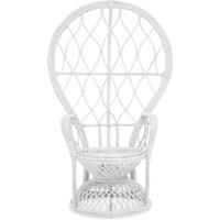 Orsina High Back Rattan Peakcock Chair in White