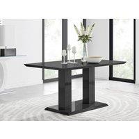 FurnitureboxUK Imperia 150cm 6-Seater Modern High Gloss Pillared Dining Table in Black