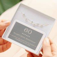 My Posh Shop Women's 60th Birthday Solid Sterling Silver Six Star Bracelet | Size: 19 cm