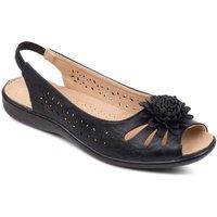 Chums Women's Slip On Open Toe Sandal With Elastic Heel in Black | Size: 5