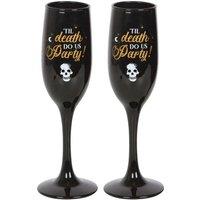 Something Different Till Death Do Us Party Champagne Flute Set Pack of 2 in Jet Black