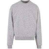 Build Your Brand Men's Ultra Heavy Crew Neck Sweatshirt in Grey | Size: XS