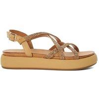 Dune London Women's 'Ledge' Leather Sandals in Camel | Size: 8
