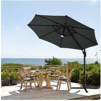 2.92m W x 2.92m D Outdoor Round Cantilever Parasol with Solar-Powered LED Lights