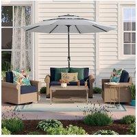 Outdoor 3-Tier Umbrella with Crank and Tilt