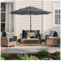 Outdoor 3-Tier Umbrella with Crank and Tilt