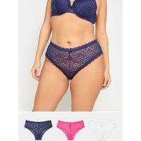 Yours Women's 3 Pack Briefs in Mid Navy | Size: 22-24