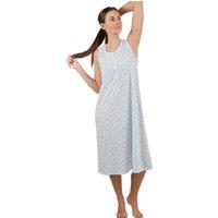 Camille Women's Lightweight Sleeveless Floral Nightdress in Blue | Size: 22-24