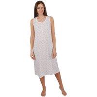 Camille Women's Lightweight Sleeveless Floral Nightdress in Pink | Size: 18-20