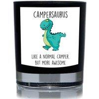 60 SECOND MAKEOVER Campersaurus, Like A Normal Camper But More Awesome, Dinosaur Funny 20cl Candle in Black