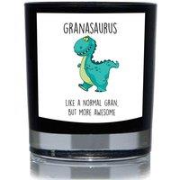 60 SECOND MAKEOVER Granasaurus, Like A Normal Gran But More Awesome, Dinosaur Funny 20cl Candle in Black