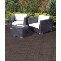 Nicoman Pack of 10 Cosmo Garden Patio Cosmopolitan Interlocking Decking Tiles in Brown | Size: 1 Pack