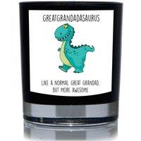 60 SECOND MAKEOVER Greatgrandadasaurus, Like A Normal Great Grandad But More Awesome, Dinosaur Funny 20cl Candle in Black
