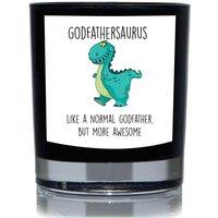 60 SECOND MAKEOVER Godfathersaurus, Like A Normal God Father But More Awesome, Dinosaur Funny 20cl Candle in Black