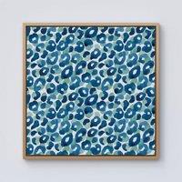 Warren Reed - Designer Watercolour Leopard Print Framed Canvas in Light Brown | Size: w10 inch x h10 inch