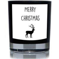60 SECOND MAKEOVER Happy Christmas Deer Funny 20cl Candle in Black