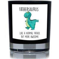 60 SECOND MAKEOVER Fathersaurus, Like A Normal Father But More Awesome, Dinosaur Funny 20cl Candle in Black