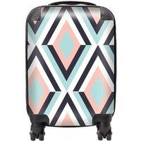 Warren Reed - Designer Zig Zag Abstract Pattern Suitcase in Blue | Size: Large