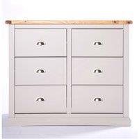 Cabinet Bits Loreo 6 Drawer Chest of Drawers Chrome Cup Handle in Light Grey