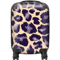 Warren Reed - Designer Leopard Print Suitcase in Purple | Size: Medium