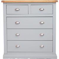 Cabinet Bits Loreo 5 Drawer Chest of Drawers Chrome Cup Handle in Light Grey