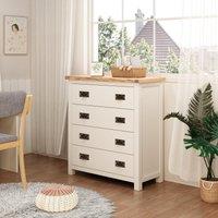 Cabinet Bits Lovere 4 Drawer Chest of Drawers Bras Drop Handle in Off-White