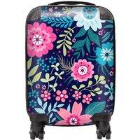 Warren Reed - Designer Cute Colourful Flower Pattern Suitcase in Blue | Size: Large