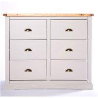 Cabinet Bits Loreo 6 Drawer Chest of Drawers Brass Cup Handle in Light Grey