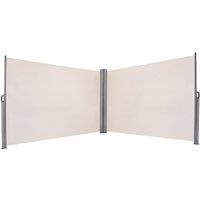 Costway Double-sided Waterproof Sun Shade Wind Screen Privacy Divider in Beige