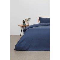 Panda London Panda Bamboo & French Linen Duvet Cover in Navy | Size: Super King