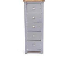 Cabinet Bits Mirano 5 Drawer Narrow Chest of Drawers Chrome Knob in Grey