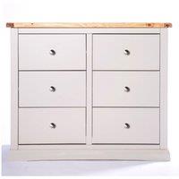Cabinet Bits Loreo 6 Drawer Chest of Drawers Chrome Knob in Light Grey