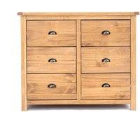 Cabinet Bits Lugo 6 Drawer Chest of Drawers Brass Cup Handle in Light Brown
