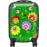Warren Reed - Designer Polish Folk Floral Suitcase in Green | Size: Large