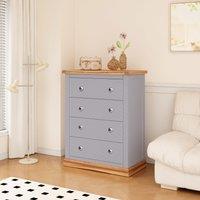 Cabinet Bits Biccari 4 Drawer Chest of Drawers Chrome Knob in Grey