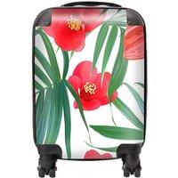 Warren Reed - Designer Tropical Flowers & Palm Leaves Hawaiian Suitcase in Green | Size: Large