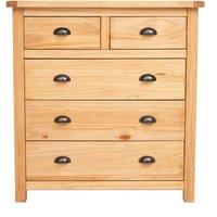 Cabinet Bits Lugo 5 Drawer Chest of Drawers Brass Cup Handle in Light Brown