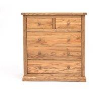 Cabinet Bits Salerno 5 Drawer Chest of Drawers Wood Knob in Natural