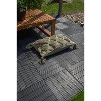 Nicoman Pack of 40 Cosmo Garden Patio Cosmopolitan Interlocking Decking Tiles in Dark Grey | Size: 1 Pack