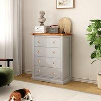 Cabinet Bits Loreo 4 Drawer Chest of Drawers Wood Knob in Light Grey