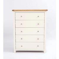 Cabinet Bits Maggiori 5 Drawer Chest of Drawers Chrome Knob in Off-White